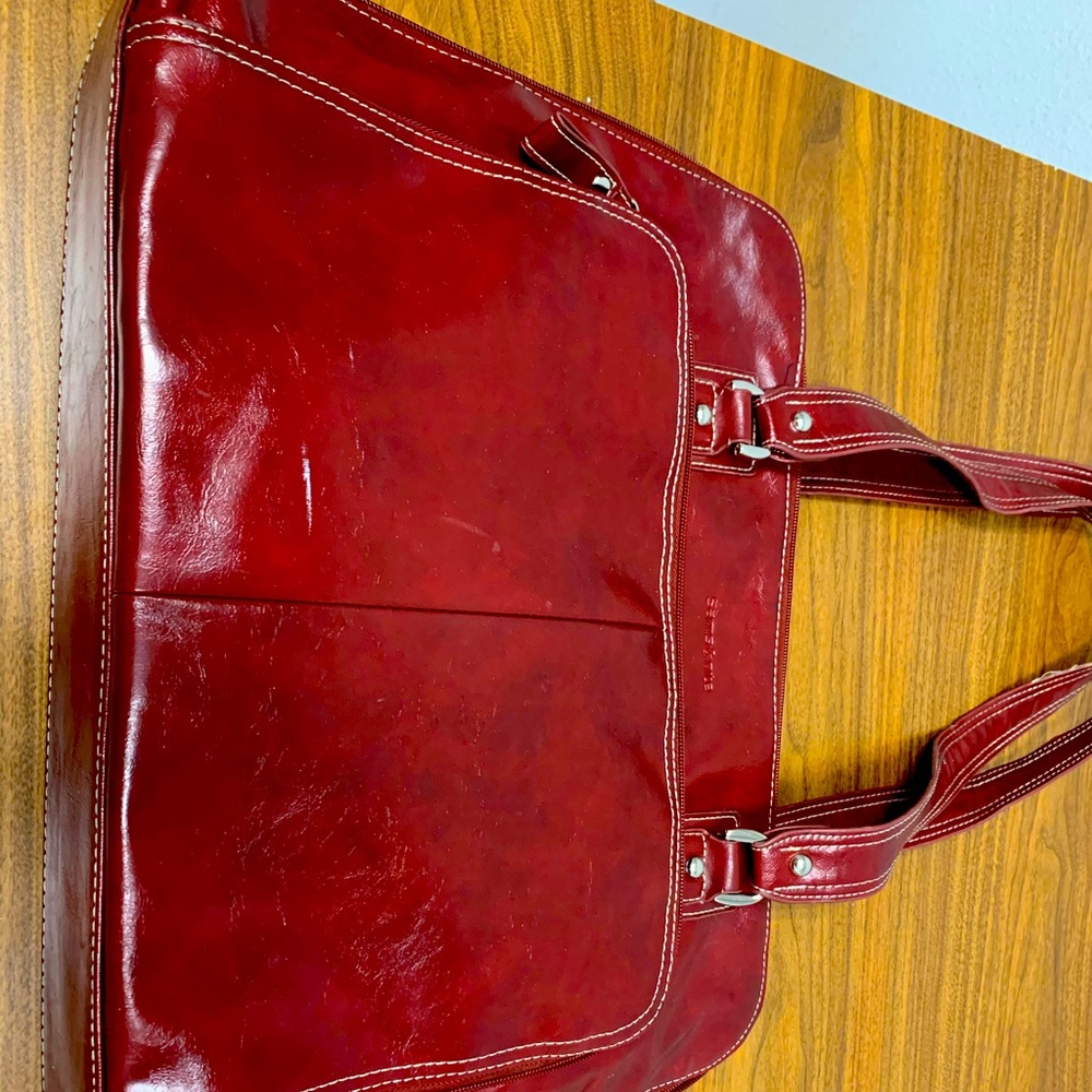 Samsonite red leather briefcase